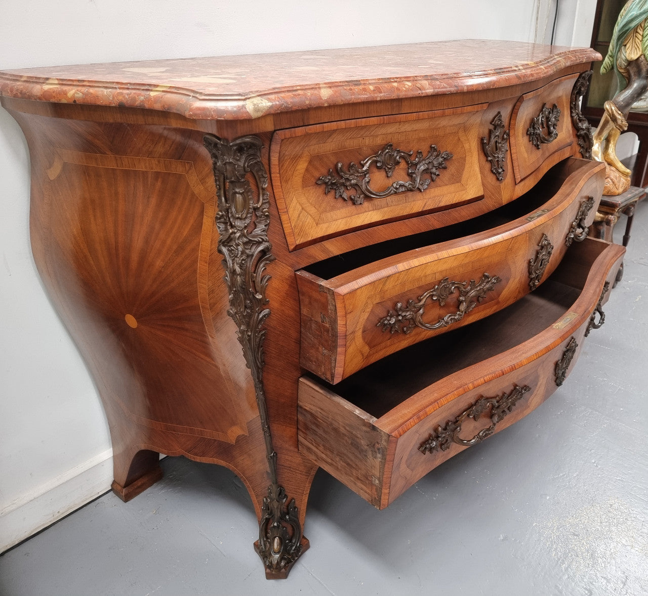 Grand 19th Century French Bombe Marble Top Commode | Antique & Vintage | Moonee Ponds Antiques | Australia Wide Delivery