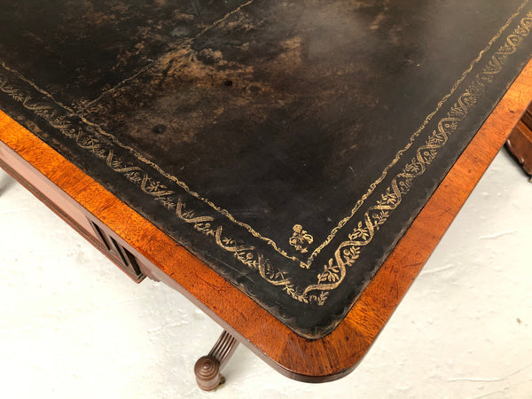 Regency Style 19th Century Leather Top Bureau