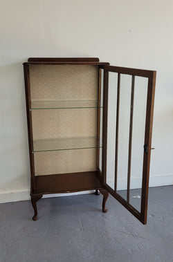 Art Deco Style Single Door Walnut Display Cabinet | Antique & Vintage | Moonee Ponds Antiques | Australia Wide Delivery