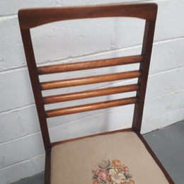 Ash wood tapestry covered chair. In good original condition.