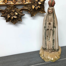 Vintage Blessed Virgin Religious Plaster Statue