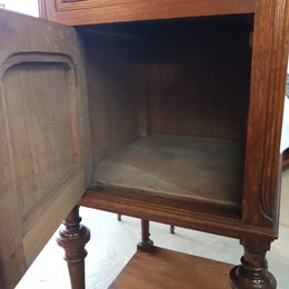 Single French Oak Bedside Cabinet
