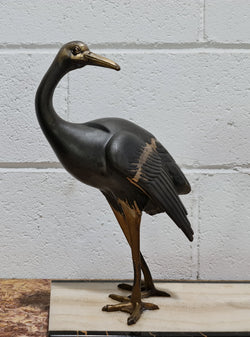 Fabulous French Art Deco Cold Painted Spelter Ibis Birds on a Stylized Art Deco Marble Base | Antique & Vintage | Moonee Ponds Antiques | Australia Wide Delivery