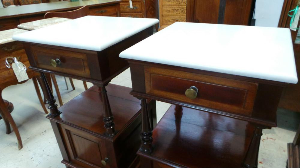 Pair of French Mahogany Bedside Cabinets-3