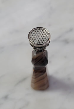 Stunning French Banded Agate & Silver Wax Seal | Antique & Vintage | Moonee Ponds Antiques | Australia Wide Delivery