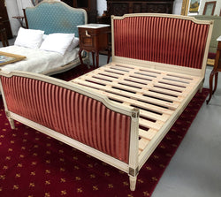 French Queen Size Upholstered Louis XV Style Painted Bed | Antique & Vintage | Moonee Ponds Antiques | Australia Wide Delivery