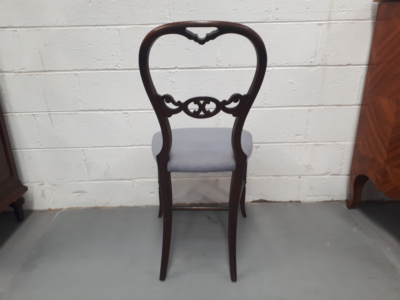 Late Victorian mahogany bedroom chair. In good original condition.
