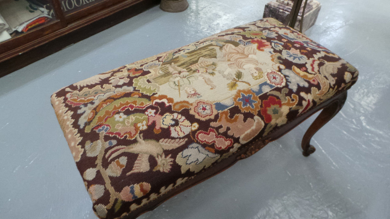 Antique French Louis XV Style Tapestry Stool | Antique & Vintage | Moonee Ponds Antiques | Australia Wide Delivery