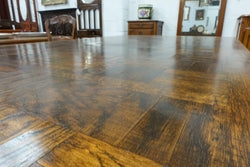 Large Parquetry Spanish Style French Oak Extension Table | Antique & Vintage | Moonee Ponds Antiques | Australia Wide Delivery