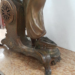Elegant French Art Nouveau Figural Clock With Onyx Marble | Antique & Vintage | Moonee Ponds Antiques | Australia Wide Delivery