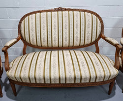 French Carved Walnut Louis XV Style Settee & Two Matching Armchairs | Antique & Vintage | Moonee Ponds Antiques | Australia Wide Delivery