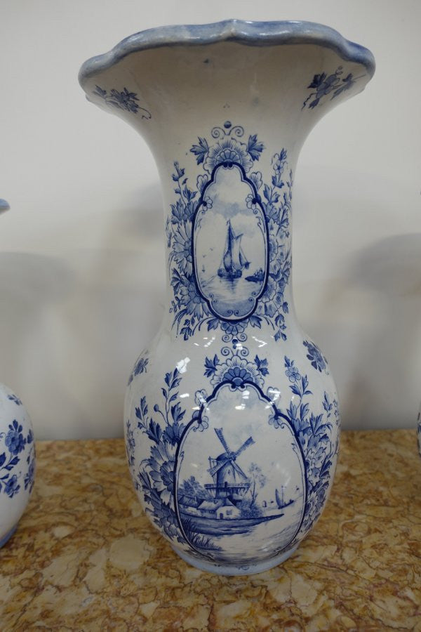 Set of 3 Delftware Vases | Antique & Vintage | Moonee Ponds Antiques | Australia Wide Delivery