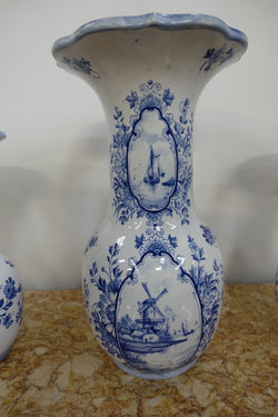 Set of 3 Delftware Vases | Antique & Vintage | Moonee Ponds Antiques | Australia Wide Delivery