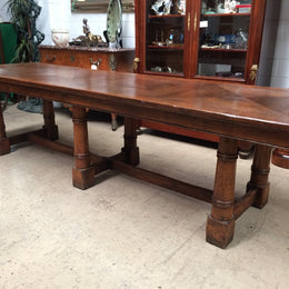 French Parquetry Top Farmhouse Table