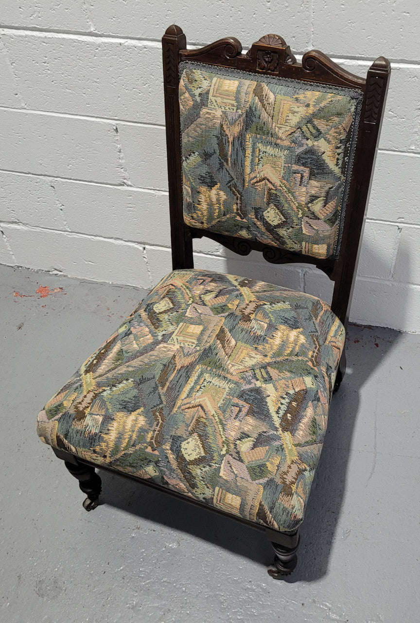 Single Upholstered Edwardian Nursing Chair | Antique & Vintage | Moonee Ponds Antiques | Australia Wide Delivery