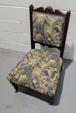 Single Upholstered Edwardian Nursing Chair | Antique & Vintage | Moonee Ponds Antiques | Australia Wide Delivery
