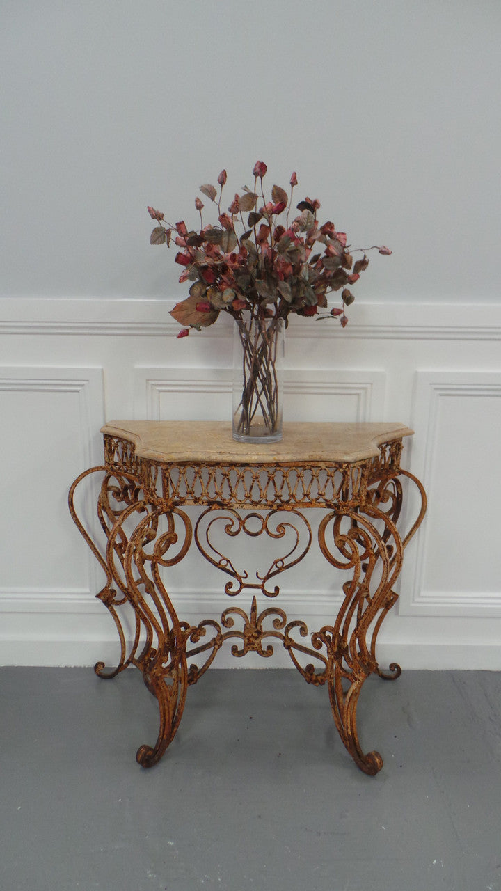 French Style Ornate Wrought Iron Marble Top Table | Antique & Vintage | Moonee Ponds Antiques | Australia Wide Delivery