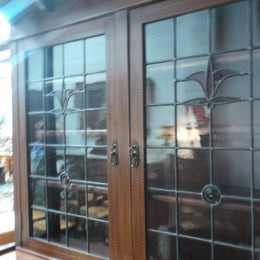 Arts and Crafts Lead Light Bookcase