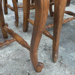 Set of Six Fabulous French Oak Dining Chairs