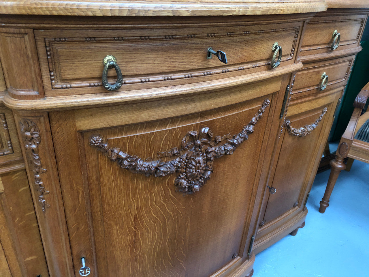 Beautiful French Oak Louis XVI Style Carved Buffet | Antique & Vintage | Moonee Ponds Antiques | Australia Wide Delivery