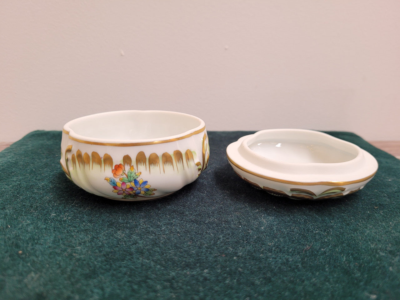 Herend Floral Small Lidded Trinket Bowl Hand Painted Porcelain | Antique & Vintage | Moonee Ponds Antiques | Australia Wide Delivery