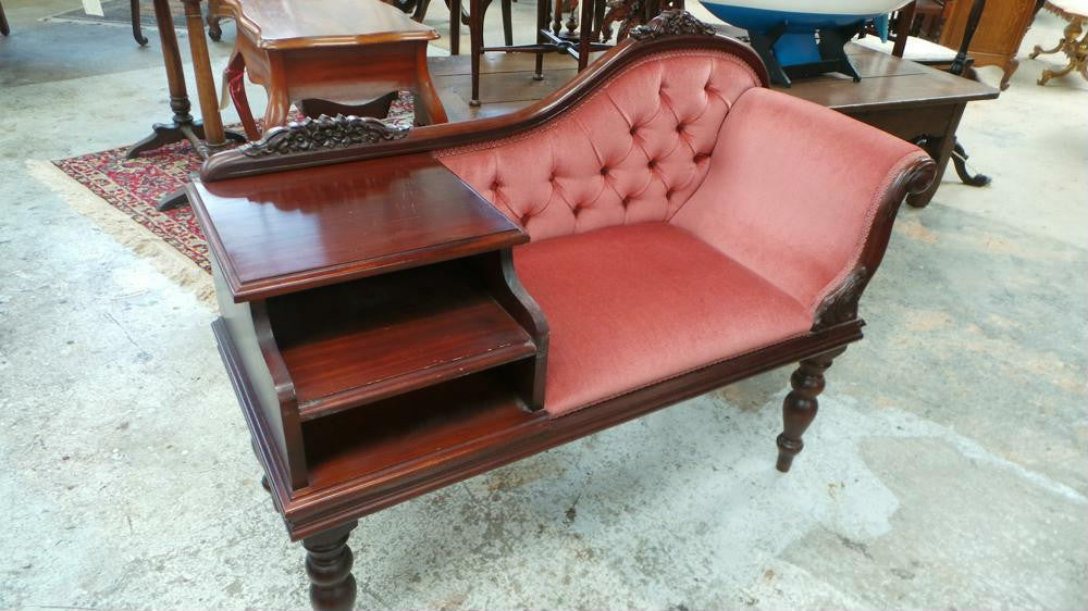 Vintage Telephone Seat and Table