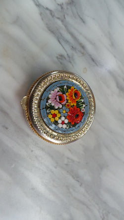 Small Micro Mosaic Vintage Compact | Antique & Vintage | Moonee Ponds Antiques | Australia Wide Delivery