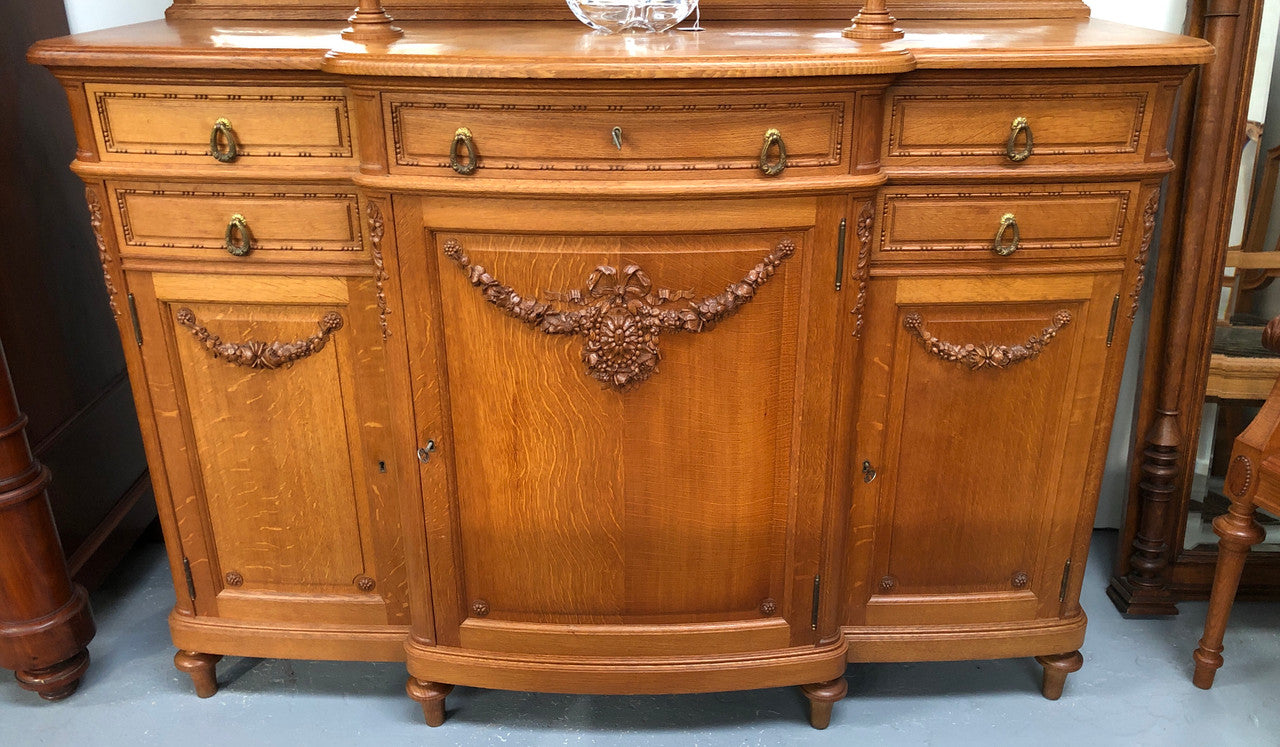 Beautiful French Oak Louis XVI Style Carved Buffet | Antique & Vintage | Moonee Ponds Antiques | Australia Wide Delivery