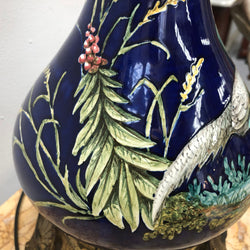 Rare pair of French Majolica Lamps | Antique & Vintage | Moonee Ponds Antiques | Australia Wide Delivery