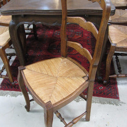 Set of 8 French Oak Dining Chairs-1