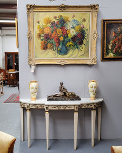 French Louis XVI Style Painted Marble Top Console Table | Antique & Vintage | Moonee Ponds Antiques | Australia Wide Delivery