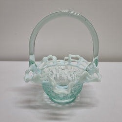 Vintage Fenton Milk Glass Basket Bowl | Antique & Vintage | Moonee Ponds Antiques | Australia Wide Delivery
