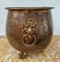 French Brass Antique Jardinière With Lion Heads | Antique & Vintage | Moonee Ponds Antiques | Australia Wide Delivery