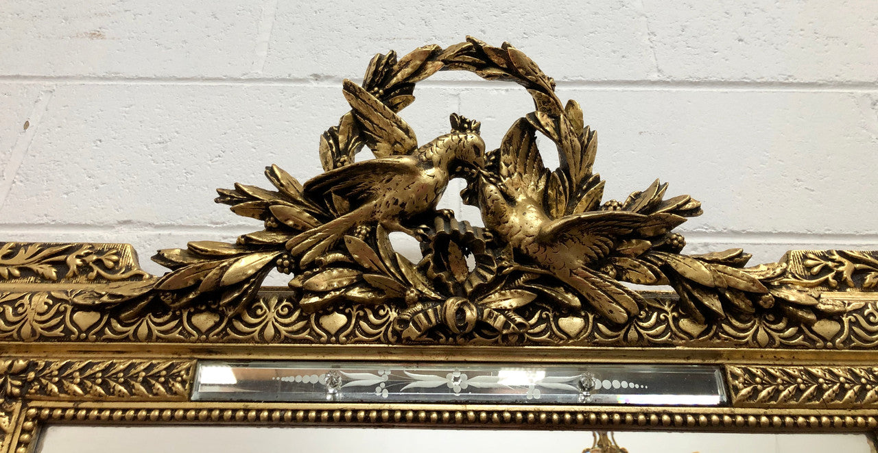 19th Century French Cushion Mirror With Acid Etched Pattern | Antique & Vintage | Moonee Ponds Antiques | Australia Wide Delivery