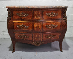 French Walnut & Kingwood Louis XV Style Marquetry Inlaid Commode | Antique & Vintage | Moonee Ponds Antiques | Australia Wide Delivery