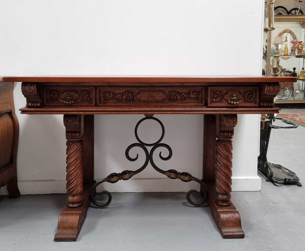 Amazing French Oak Spanish Style Console Table