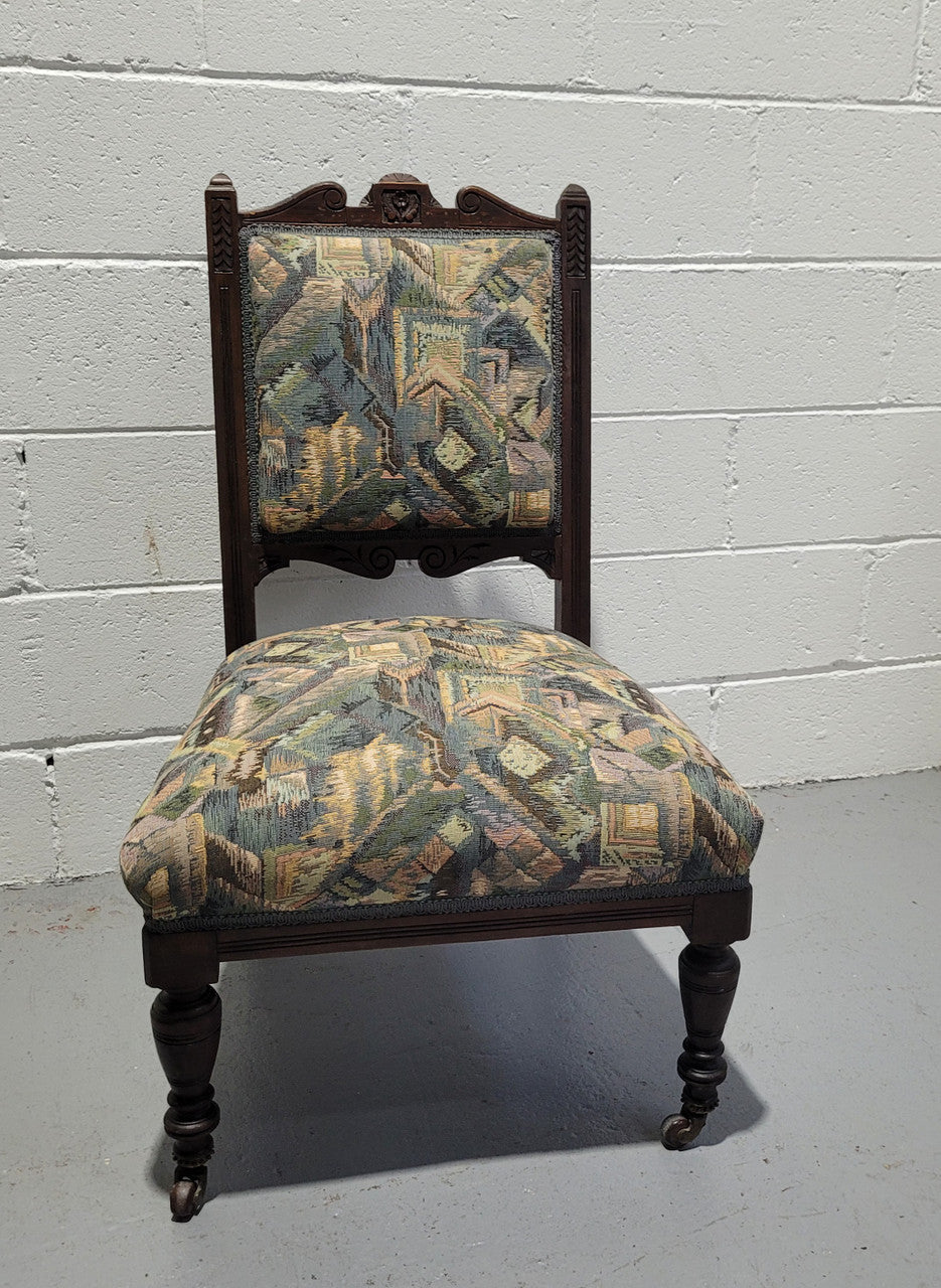 Single Upholstered Edwardian Nursing Chair | Antique & Vintage | Moonee Ponds Antiques | Australia Wide Delivery