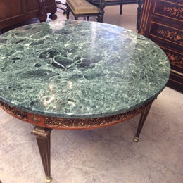 French Green Marble Coffee Table