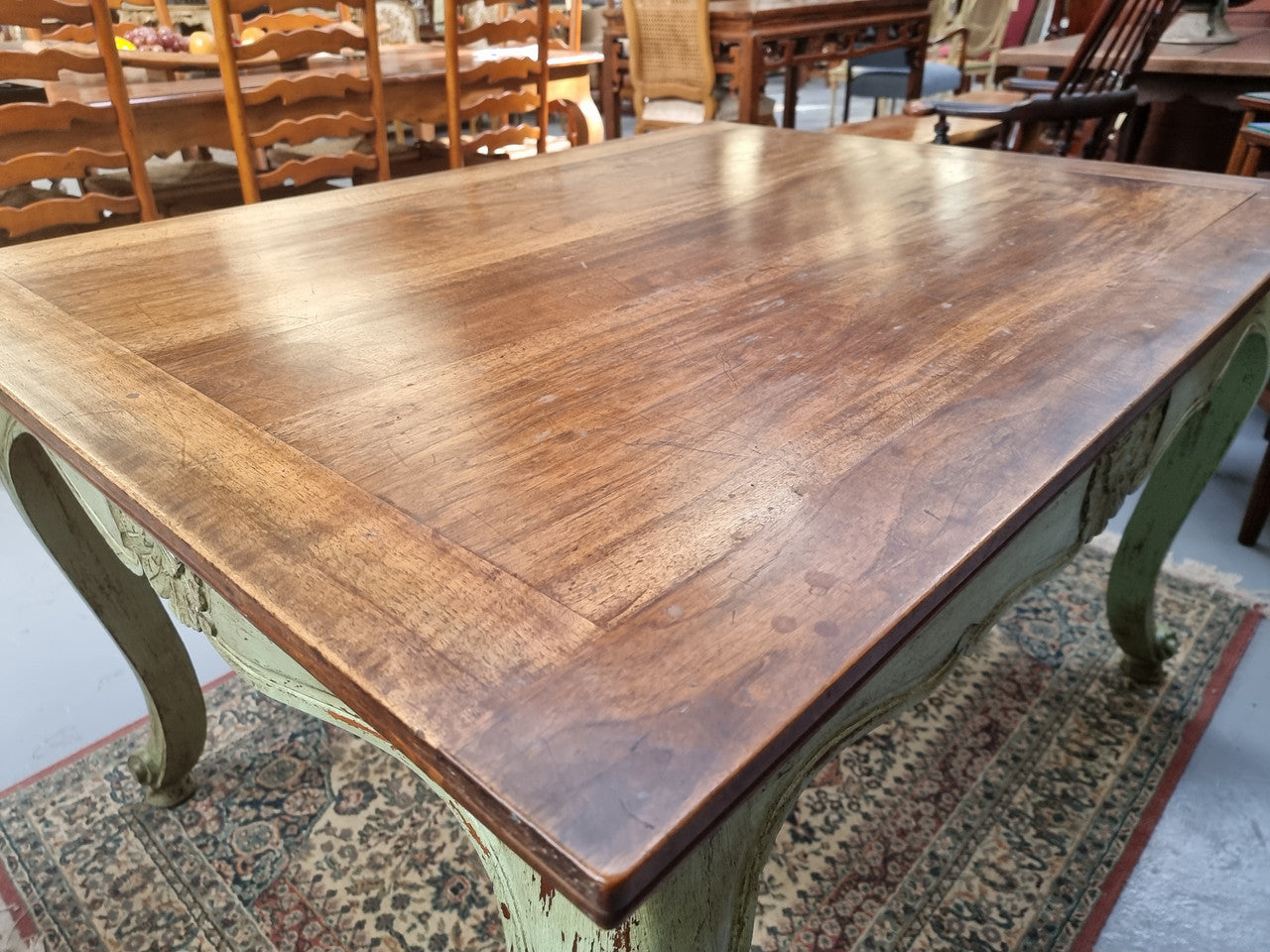 19th Century French Walnut Dining Table With Painted Base | Antique & Vintage | Moonee Ponds Antiques | Australia Wide Delivery