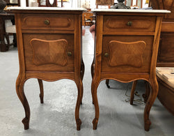 Pair Of French Walnut Marble Top Bedsides | Antique & Vintage | Moonee Ponds Antiques | Australia Wide Delivery