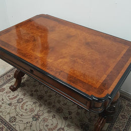 19th Century French Burr Walnut Salon Table
