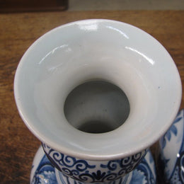 Pair Of Antique Delft Vases-1
