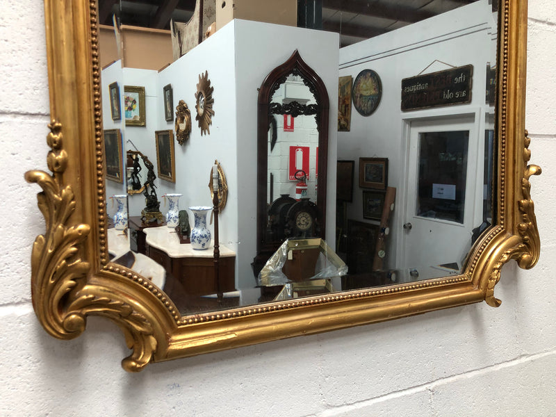 Antique French Gilt & Floral Allegorical Mantle/Wall Mirror