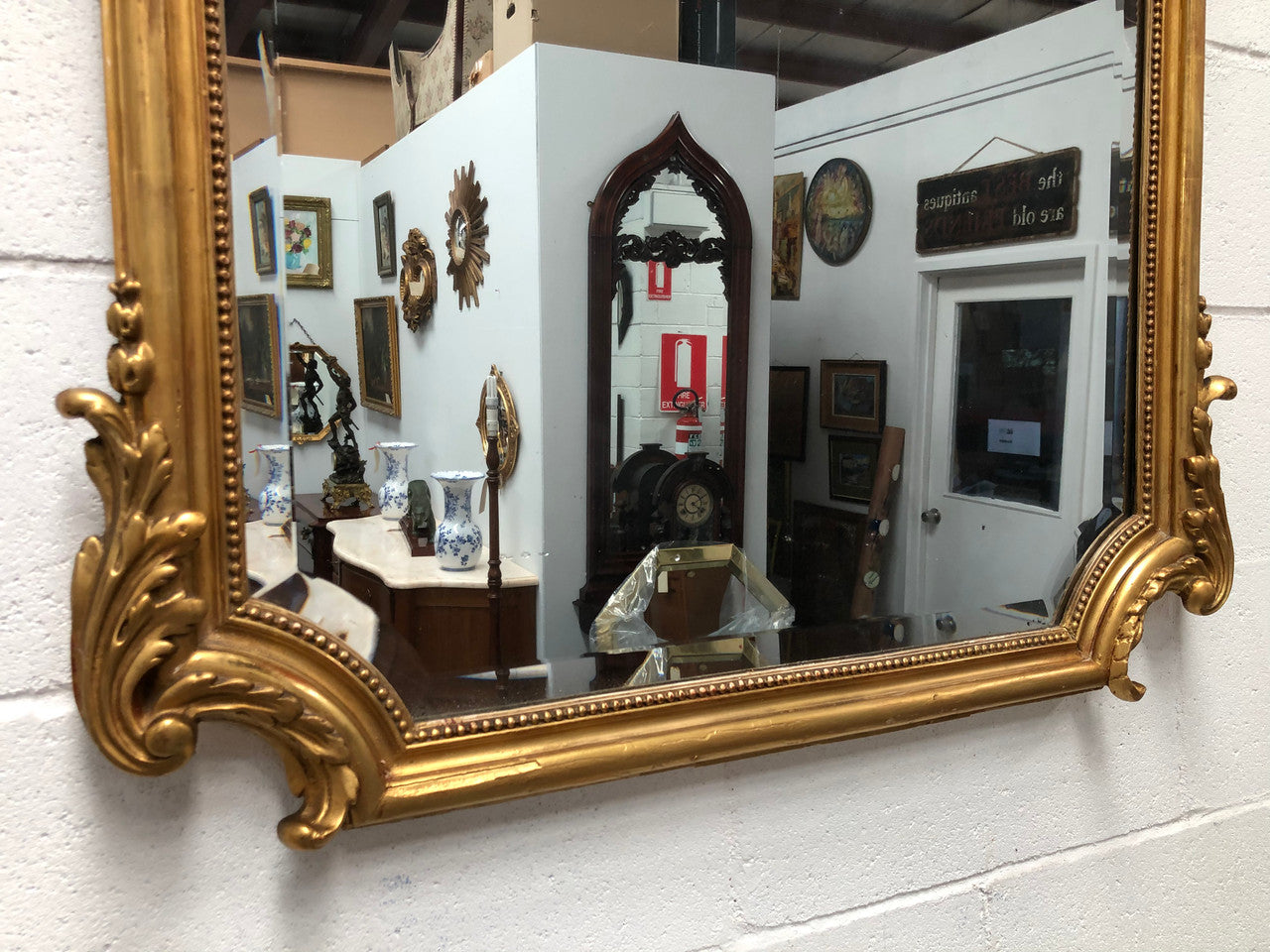 Antique French Gilt & Floral Allegorical Mantle-Wall Mirror | Antique & Vintage | Moonee Ponds Antiques | Australia Wide Delivery