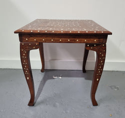 Indian Teak Bone Inlay Occasional Table | Antique & Vintage | Moonee Ponds Antiques | Australia Wide Delivery