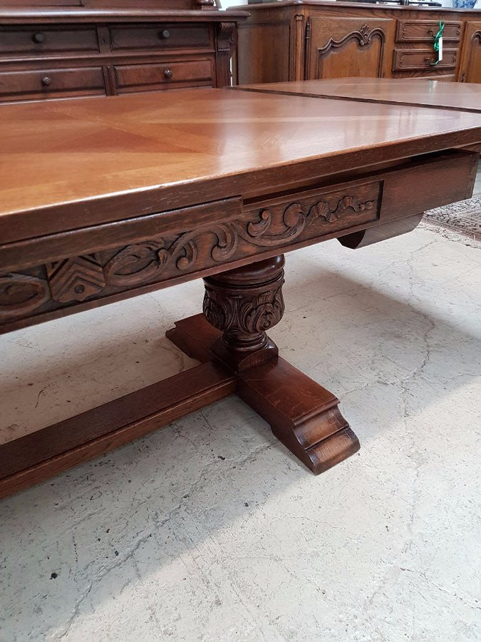 French Oak Extension Dining Table-1 | Antique & Vintage | Moonee Ponds Antiques | Australia Wide Delivery