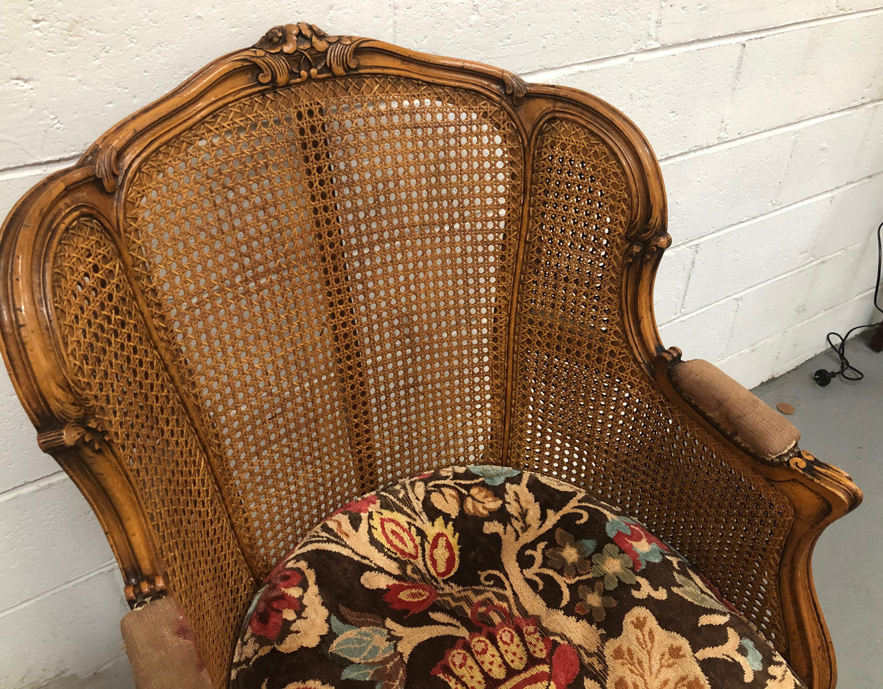 Antique French Cane Armchair