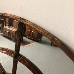 French Cast Iron Round Garden Mirror