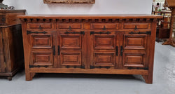 Large French Oak Spanish Style 4 Door Buffet | Antique & Vintage | Moonee Ponds Antiques | Australia Wide Delivery