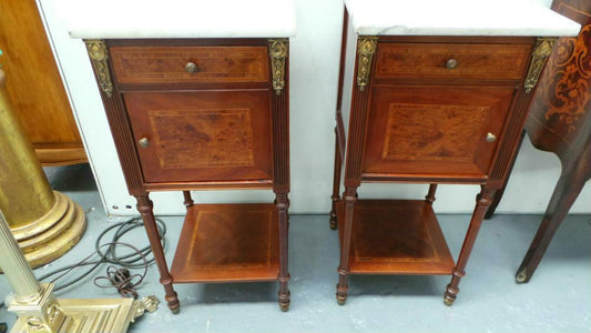Pair of French Mahogany Bedside Cabinets-4